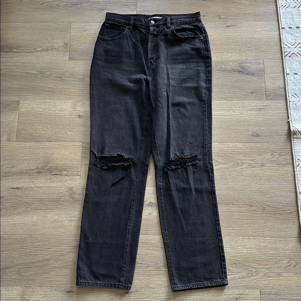 High Rise Dad Black Denim Jeans